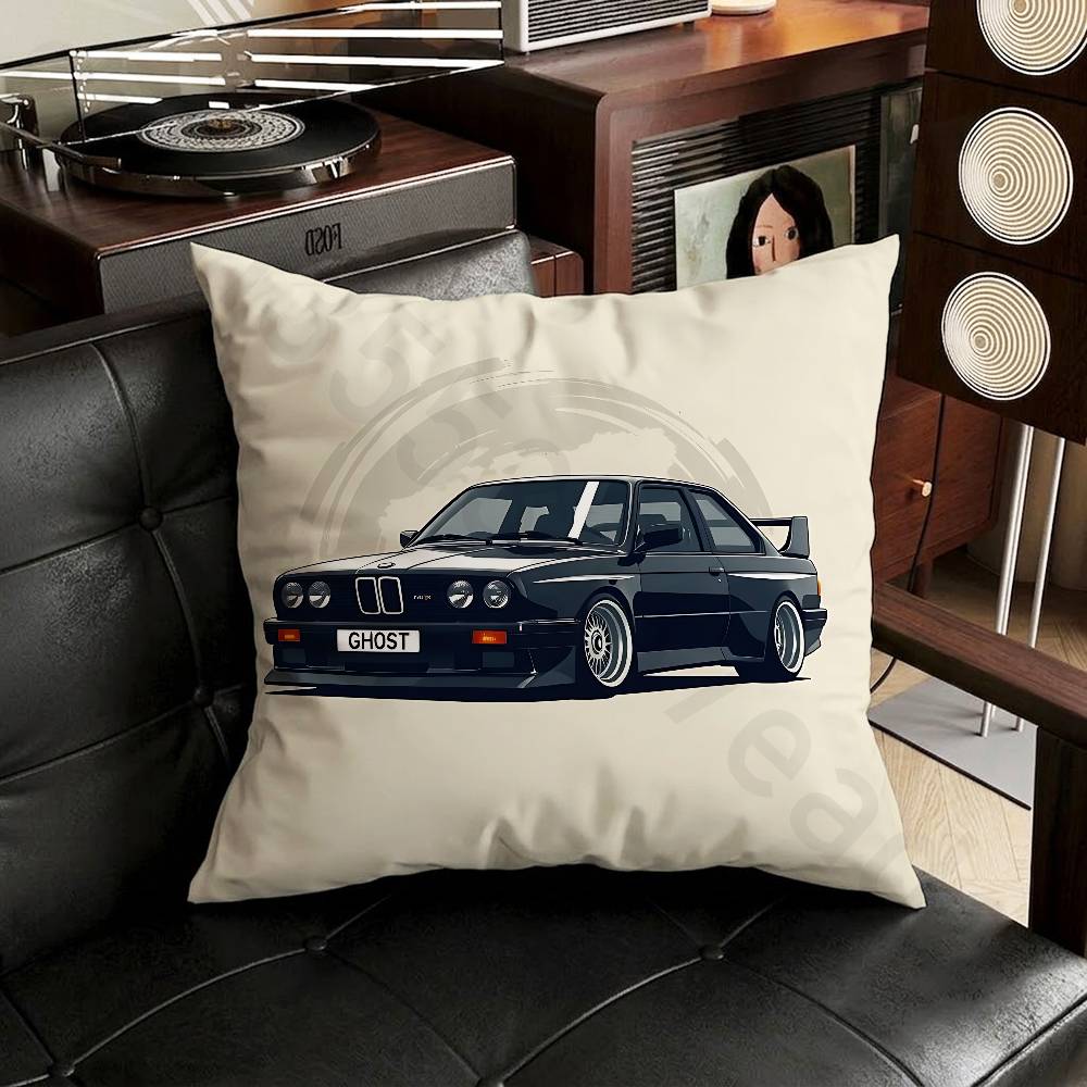 Car and Motorcycle Pillow Case Pillow Case Living Room Sofa Cushion Cover Suitable For Home Bedroom Room Decoration