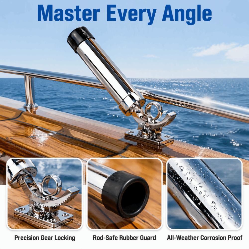 316 Stainless Steel Boat Rod Mount 360 Degree Rotating Marine Rod Bracket Offshore Sea Fishing