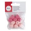 Perles en silicone - RAYHER - Hexagone - 14mm Ø - Tons roses - 10 pièces