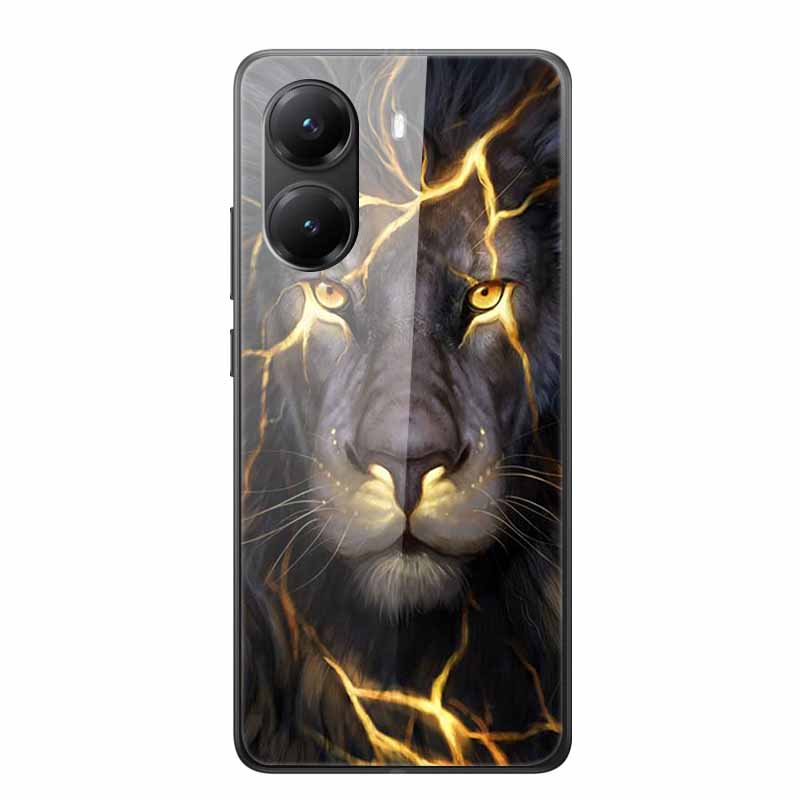 For Poco X7 Pro Glass Case Luxury Phone Back Capa Case for PocoX7pro X 7 Pro Hard Tempered Shield Animals Cartoon Lovely Cover