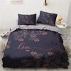 3D Black Bedding Set Pillowcase King Queen Full Single 200x200 Bed Linen Gold Design 3D Printed Duvet Cover Set for Teens Women