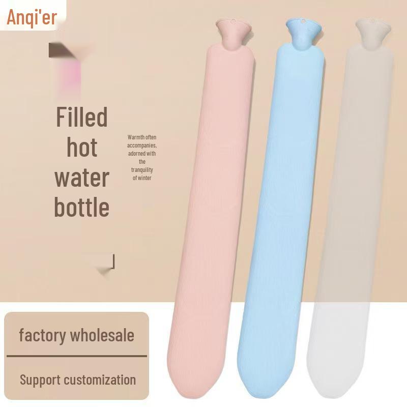 Long Hot Water Bottle with Removable and Washable Imitation Down Filling - Unisex Bed and Belly Warmer.