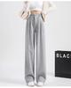 Petite Wide-Leg High Waist Knit Pants for Women - Spring & Autumn Casual Wear
