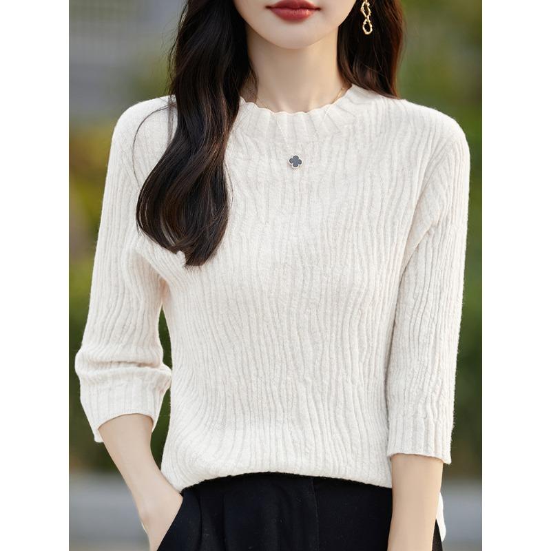 Autumn Bottom Knitwear Women's Thin Pleated Inner Knit Top