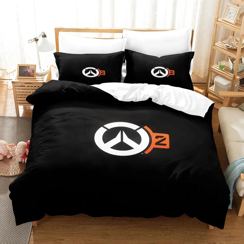 3D Print Overwatch 2 Bedding Set Duvet Cover Bed Set Quilt Cover Pillowcase Comforter king Queen Size Boys Adult Bedding Set