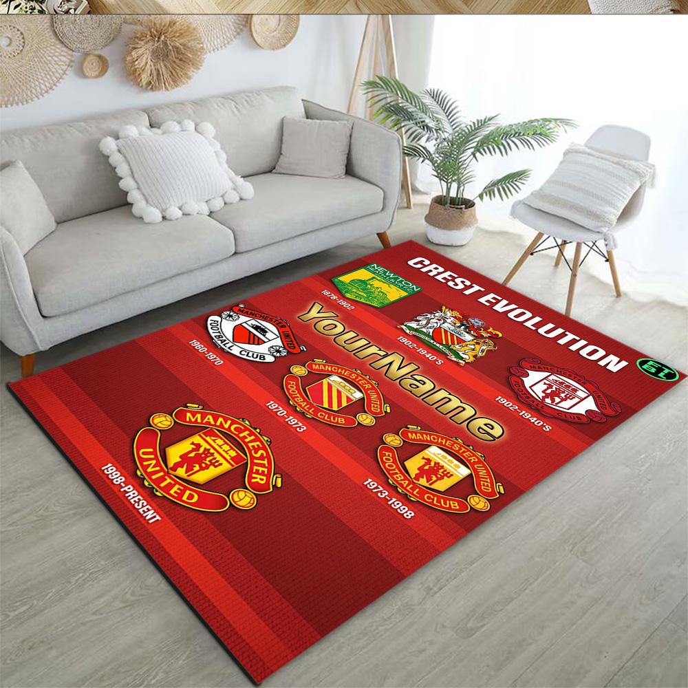 Manchester Customizable Name Carpet Design for Playrooms Kitchen Bedrooms Outdoor Antislip Carpet Anime Office Decor Perfect Gift for Friends & Family