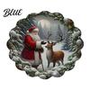 Tapis décoratif d'isolation thermique Rond Set de table de Noël 14 pouces Motif festif Antidérapant Protecteur de table Couvercle de table anti-brûlure Endroit pour manger
