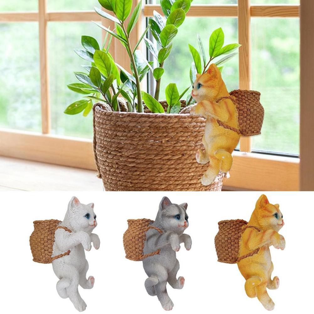 Fish Tank Creative Cute Hanging Backpack Cat Artificial Lifelike Ornaments Aquarium Landscaping Decoration