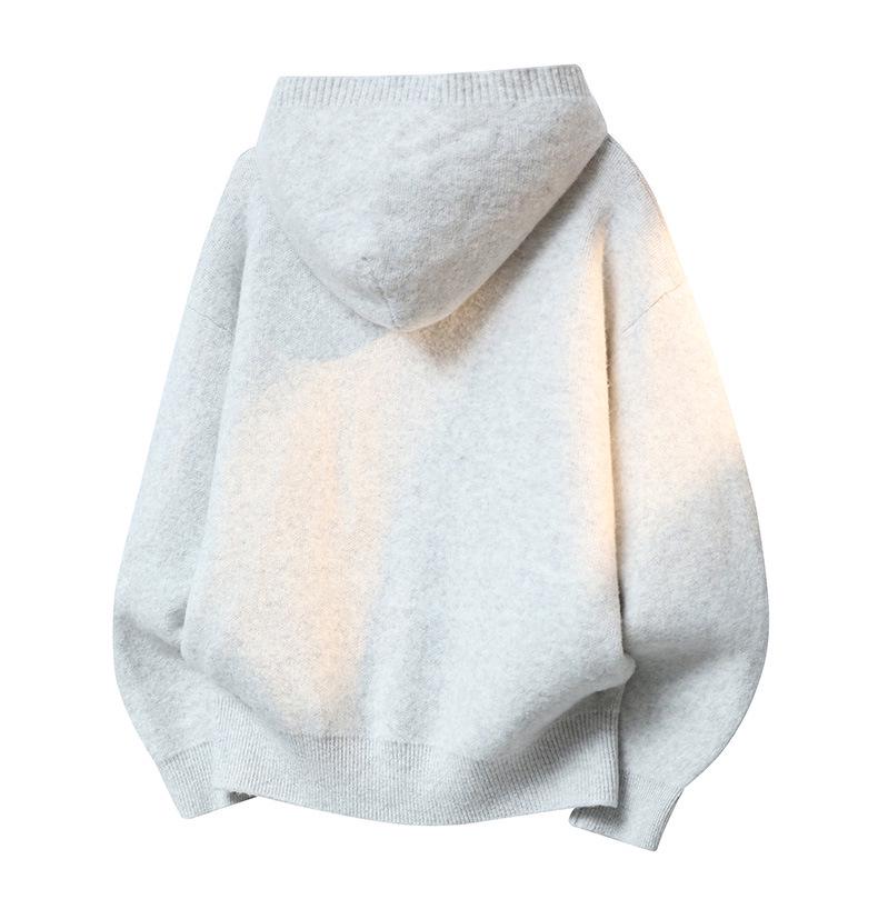 High-Quality Unisex Hooded Knit Cardigan – Warm, Thick, Casual Zipper Sweater