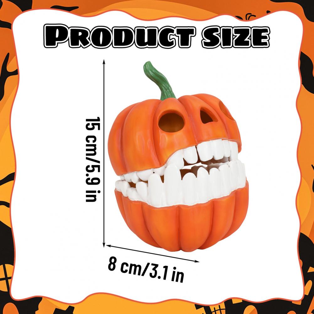 Desktop Organizer Resin Pumpkin Ornament Halloween Pumpkin Storage Box with Hinged Lid for Snacks for Halloween Desktop Decor