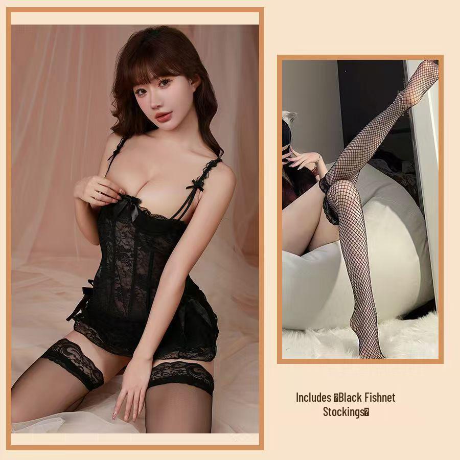 Fiery Strappy Low-Cut Corset Lingerie: Sexy Hollowed-Out Temptation
