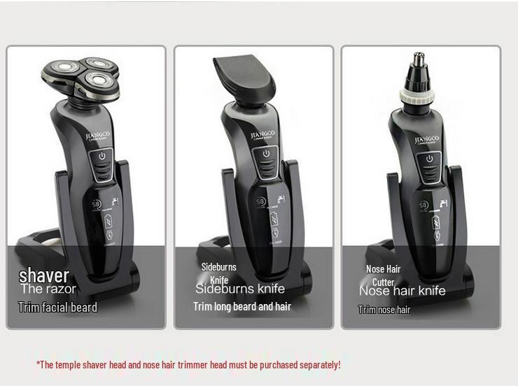 4D Washable Electric Shaver with Floating Three-Blade High-Power Razor