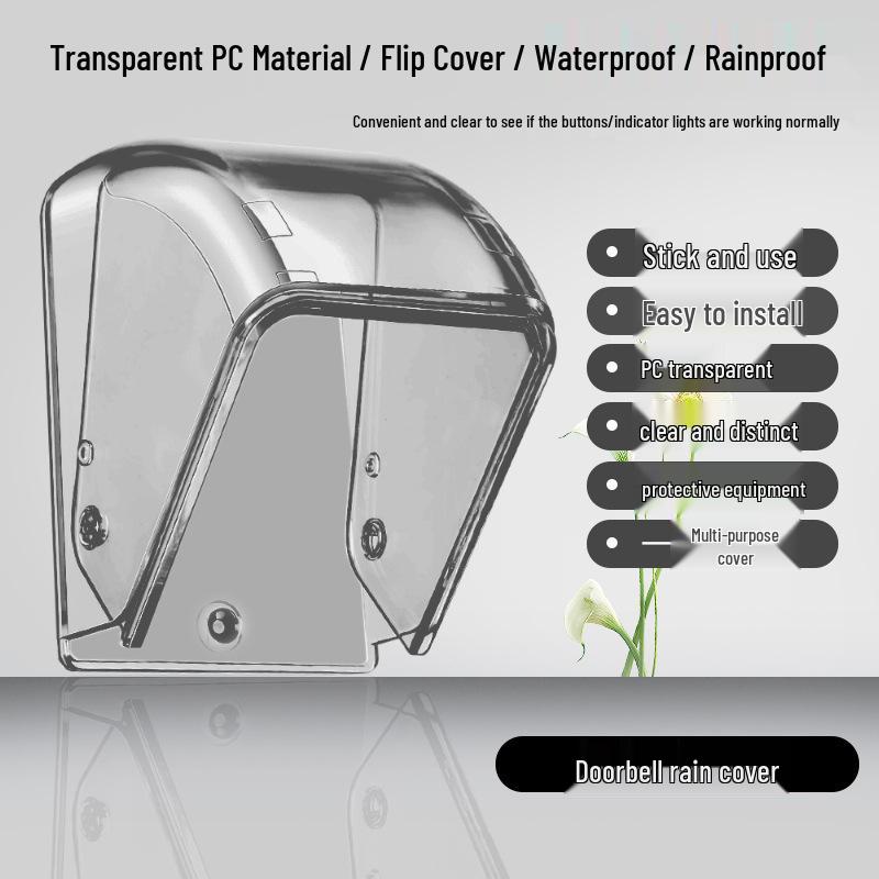 Transparent Waterproof Wireless Doorbell Switch Rain Cover for Outdoor Use