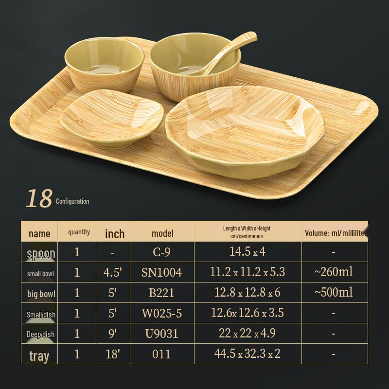 Japanese Style Bamboo Grain Melamine Side Dish Plate
