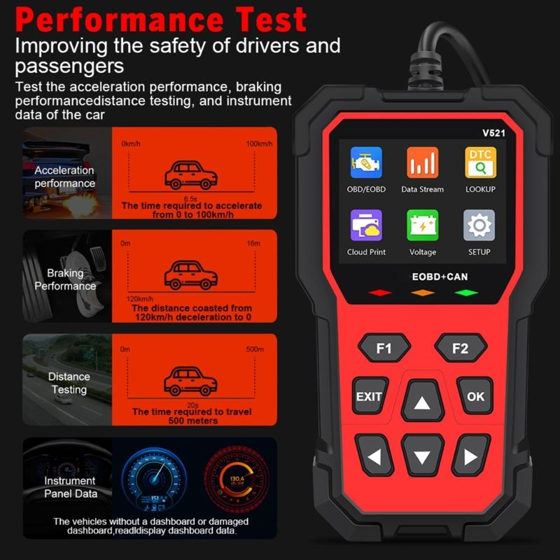 Multifunctional V521 OBD Car Diagnostic Scanner Tester Tool Suitable for Engine Fault Code Reading Quick Error Detection