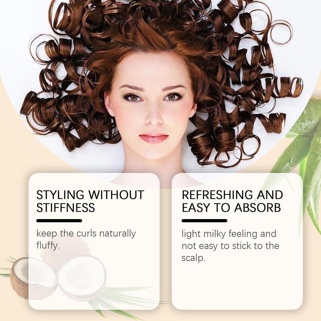 Hoegoa Moisturizing Curling Hair Elasticity cream 100g  Anti-Frizz Curly Hair Volume Natural Volume Styling Hair Care Elasticizer