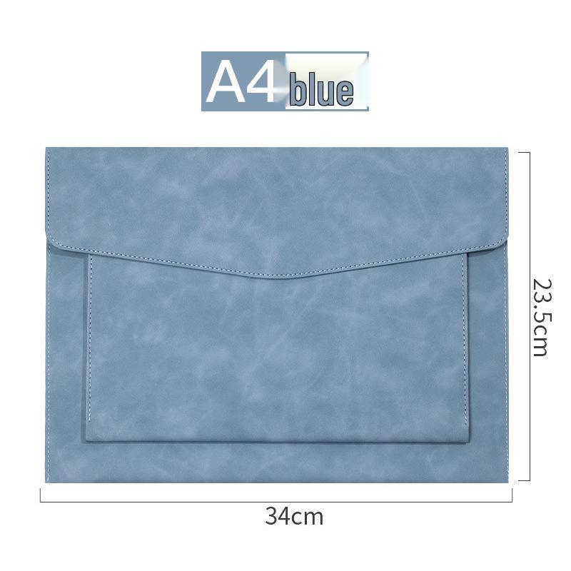 Large Capacity Leather A4 Conference File and Receipt Bag