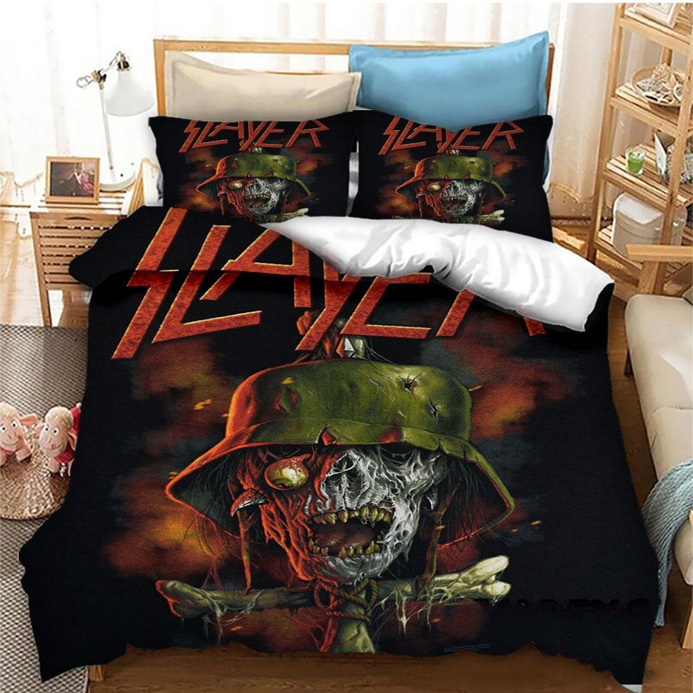Fashion Slayer Rock Band Bedding Set Duvet Cover Bed Set Quilt Cover Pillowcase Comforter King Queen Size Boys Adult Bedding Set