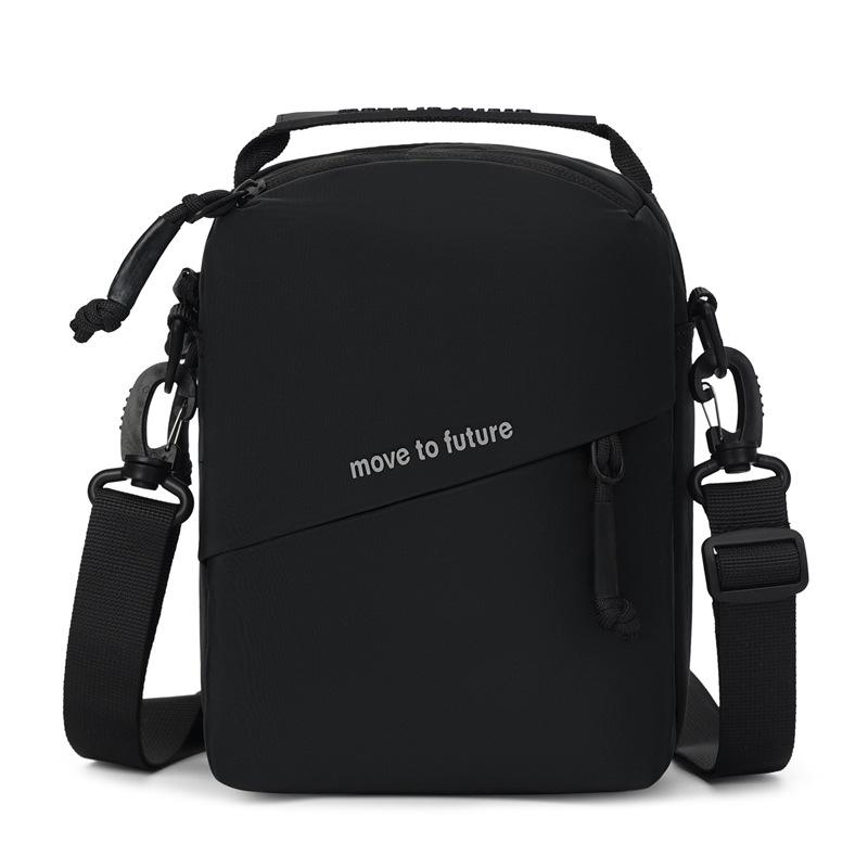 

Мужская дорожная сумка через плечо однотонная водоотталкивающая сумка кроссбоди многофункциональная поясная сумка чёрный