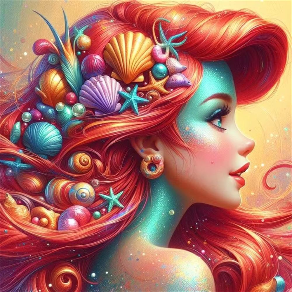 

Disney Princess Collection 5D Diamond Painting Full of Diamonds DIY Handmade Diamond Painting Cartoon Animation Decoration Painting Kit Round 20x20cm