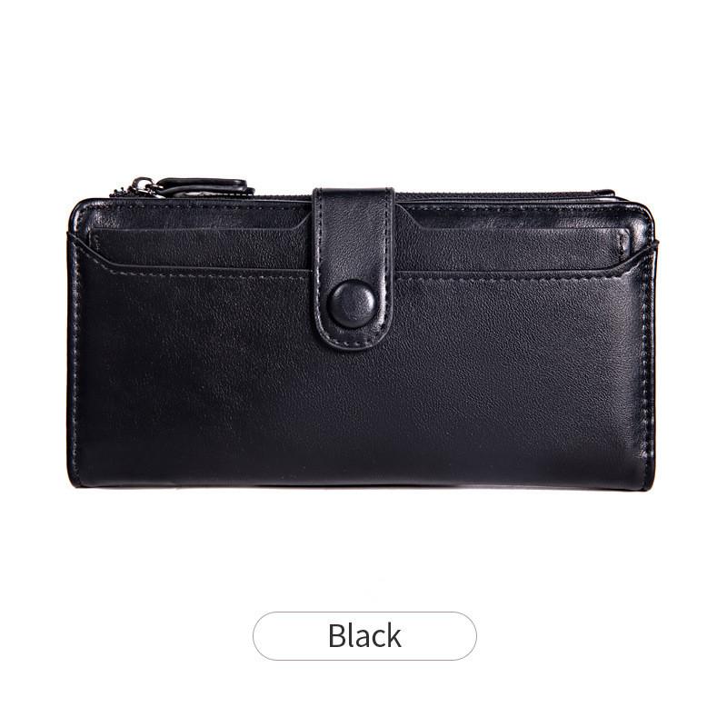 Guangzhou Oil Wax Mad Horse Leather Wallet Purse High Quality Leather Large Capacity Envelope Clutch Bag