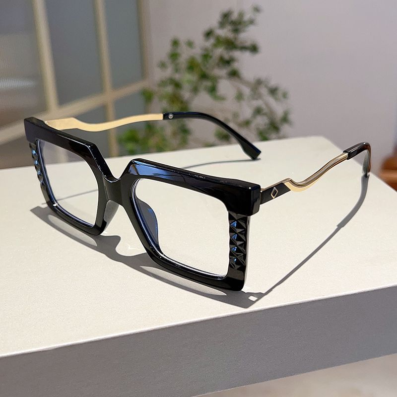 Vintage Big Frame Anti Blue Light Square Glasses Women Luxury Brand Designer Trendy Optical Frames Sexy Lady