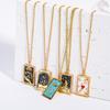 Stylish Tarot Pendant Necklace Tarot Card Enthusiast Present Fashion Tarot Jewelry Party and Festival Necklace for Daily