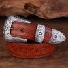 Hochwertiger Court-Style Geprägter Western Cowboy Stahl Schnalle Gürtel Echtes Leder Designer Herren Gürtel Punk Jeans Gürtel für Männer