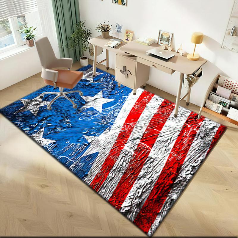 1pc American flag Carpet Rug for Living Room Bedroom Home Sofa Decoration,Kids play Non-slip Floor Mat