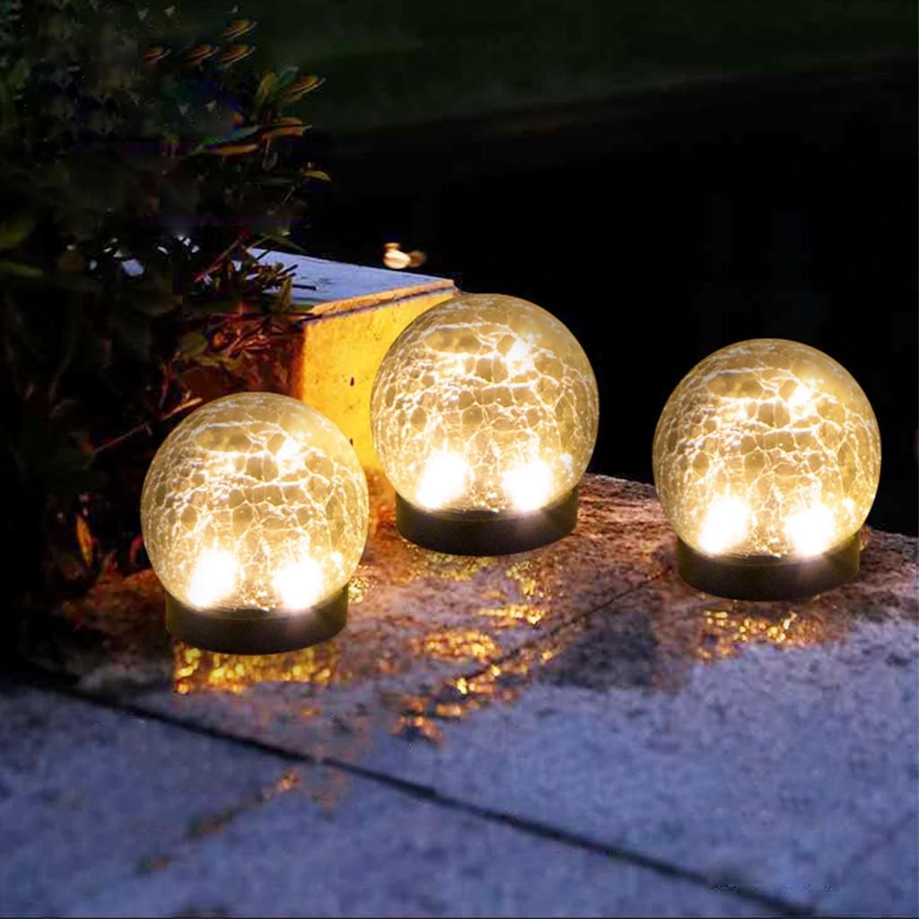 7Life Solar Light Outdoor Stylish Garden Light IP65 Waterproof Solar Panel Charging Automatic Lighting Ice Flower (Dome, 4)