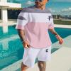 Leisure Sports Set Breathable Outdoor Men's Short Sleeved T-shirt and Shorts Summer 3D Printed Set Adult