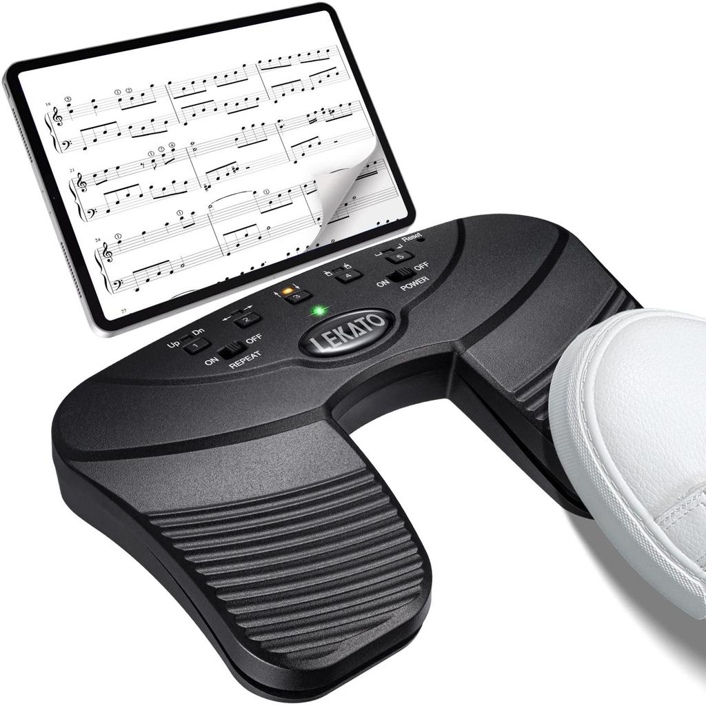 Page Turner Pedal Foot Switch Wireless Bluetooth Page Turner Music Sheet Hands-Free USB Rechargeable Page Turner Foot Switch Controller