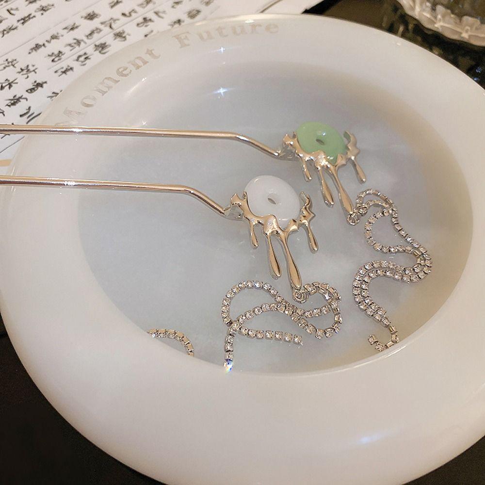 

Пряжка в стиле пинг, китайские палочки для волос Hnafu, палочки для еды из кристалла нефрита и камня, винтажные палочки для волос Hanfu