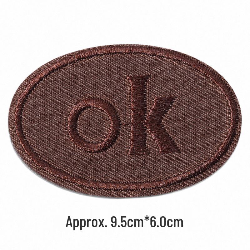 Self-Adhesive Embroidery Cloth Patches for Jackets & DIY Decor - OK Letter Accessory Stickers