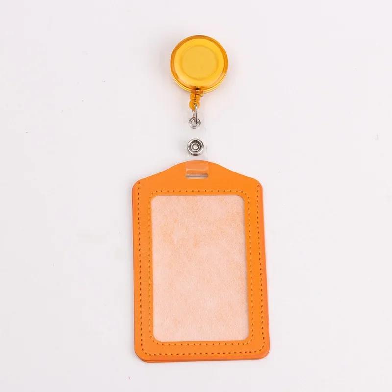 Women Man Bank Credit ID Card Holders Bus Identity Badge Protector Cover Bus Card Covers with Retractable Reel Office Supply