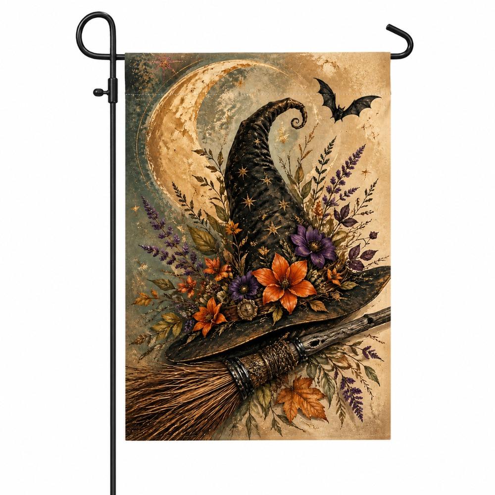 Linen Halloween Fall Pumpkin Garden Flag Rustic Style Ghost Welcome Flag Porch