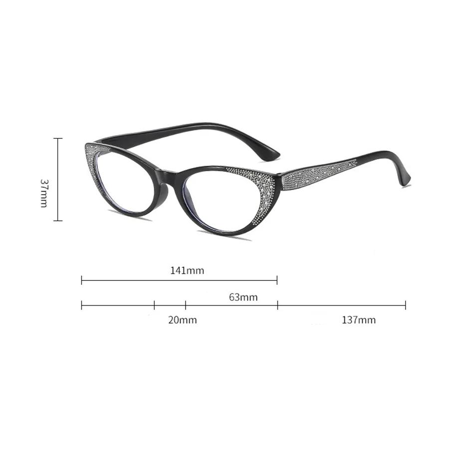 Stylish Cat Eye Glitter Reading Glasses Blue Light Blocking Presbyopia Glasses Women High-definition Eyeglasses Diopter To +4.0