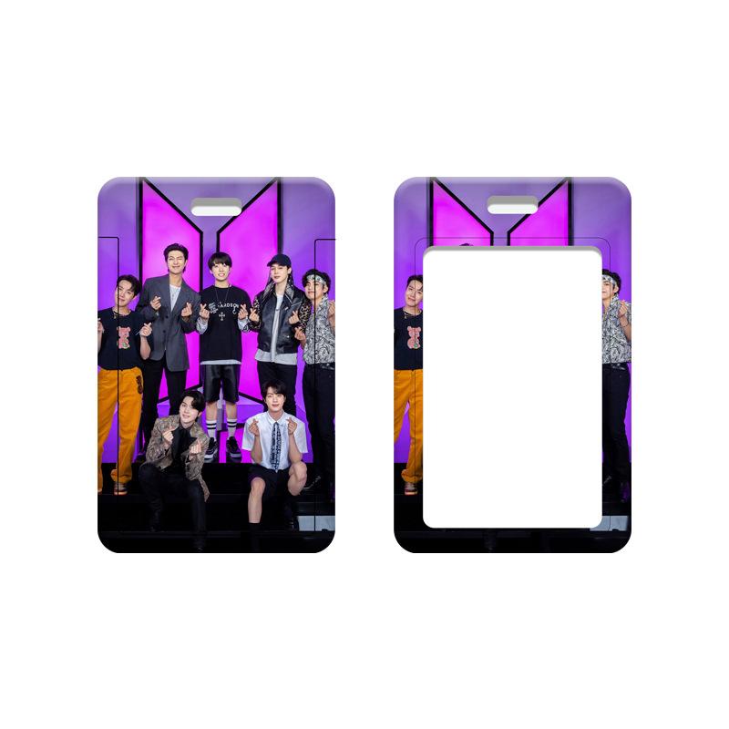 BTS Kpop Fotokartenhalter mit geflochtenem Lanyard, Bangtan Boys Graffiti Stil Ausweis & Lomo Kartenetui, ARMY Fans Sammlerstück