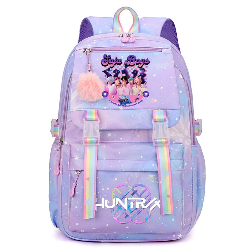 Niedlicher K-Pop Dämonenjäger Aufdruck Große Kapazität Wasserdichter Rucksack Teenger Schüler Mädchen Junge Schultasche Buchtasche Damen Große Kapazität Reisetasche