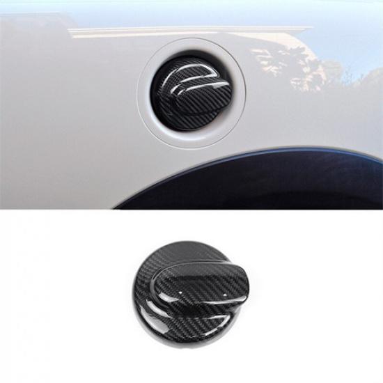 Black Carbon Fiber Car Fuel Tank Oil Cap Case Cover For Mini Cooper R55 2007-14