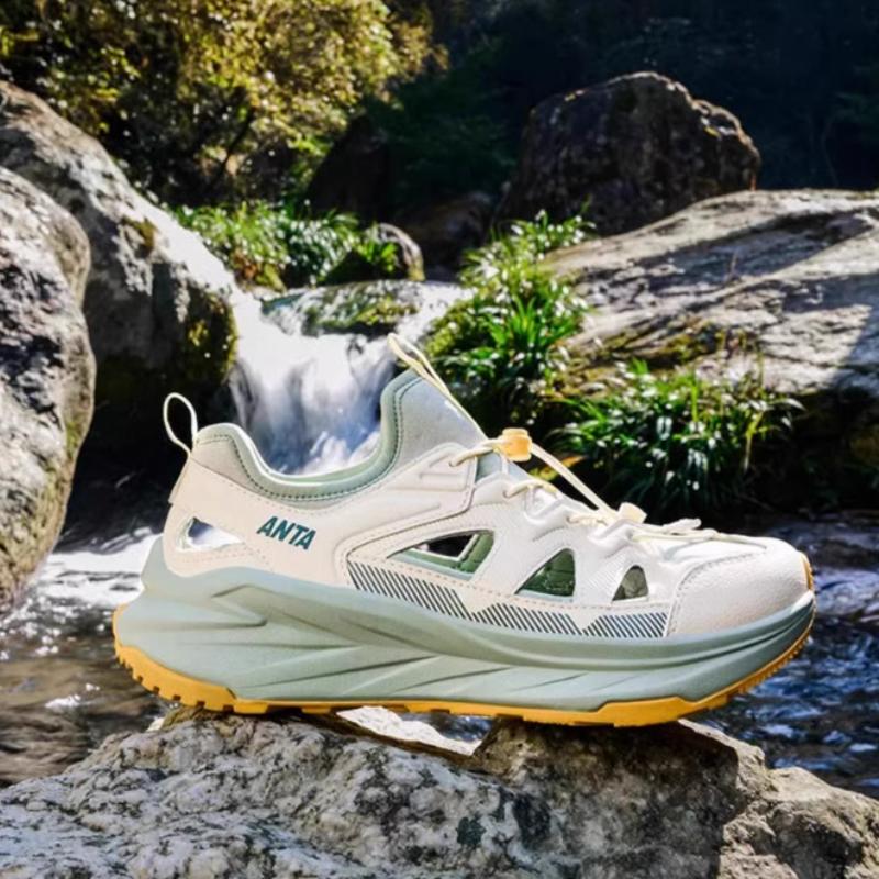 Anta Exploration Comfortable Trendy Versatile Wear-Resistant Shock-Absorbing Creek Shoes Men Shoes White Green 912528504-3