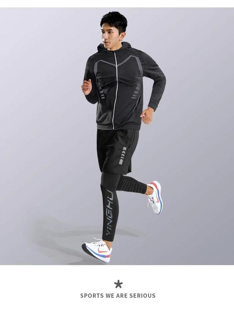 Herren Sportset: Laufen & Fitnessstudio Schnelltrocknend Hochelastisches Outfit