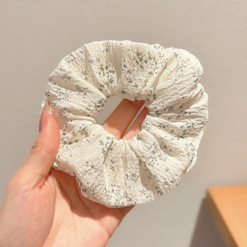 Korean Style Spring/Summer Floral Intestine Hair Scrunchie for Women – Elegant Ponytail Tie and Mori Girl Accessory.