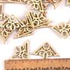 50pcs Wooden Ornament Book Corner Protector DIY Crafts Home Decoration Box Book Scrapbook Album Corner Wood Slices