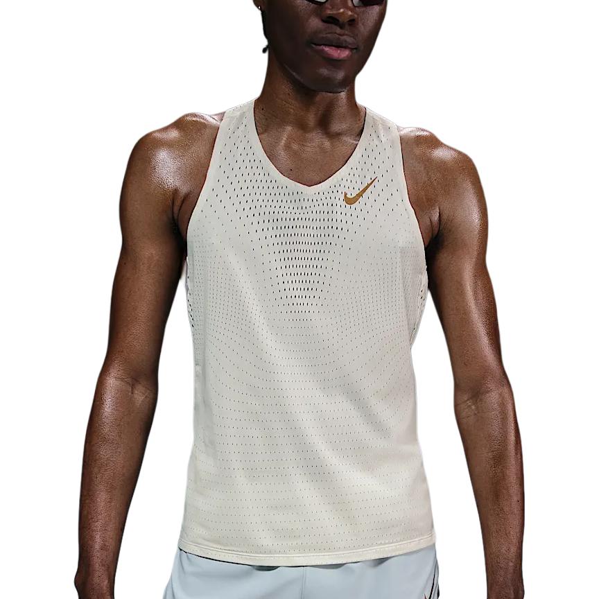 

Nike X Jakob Collaboration Aeroswift Dri-Fit Adv Quick-Dry Running Pullover Short Sleeve Vest Men tops Sail-White Metallic-Gold HQ4195-134 XL