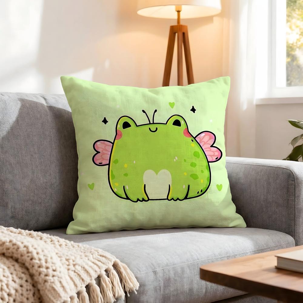 Animal Cute Frog Cushion Cover 1Pcs Decorative Covers Soft Cushion Case For Sofa Couch Decor 40X40 45X45 Pillowcases