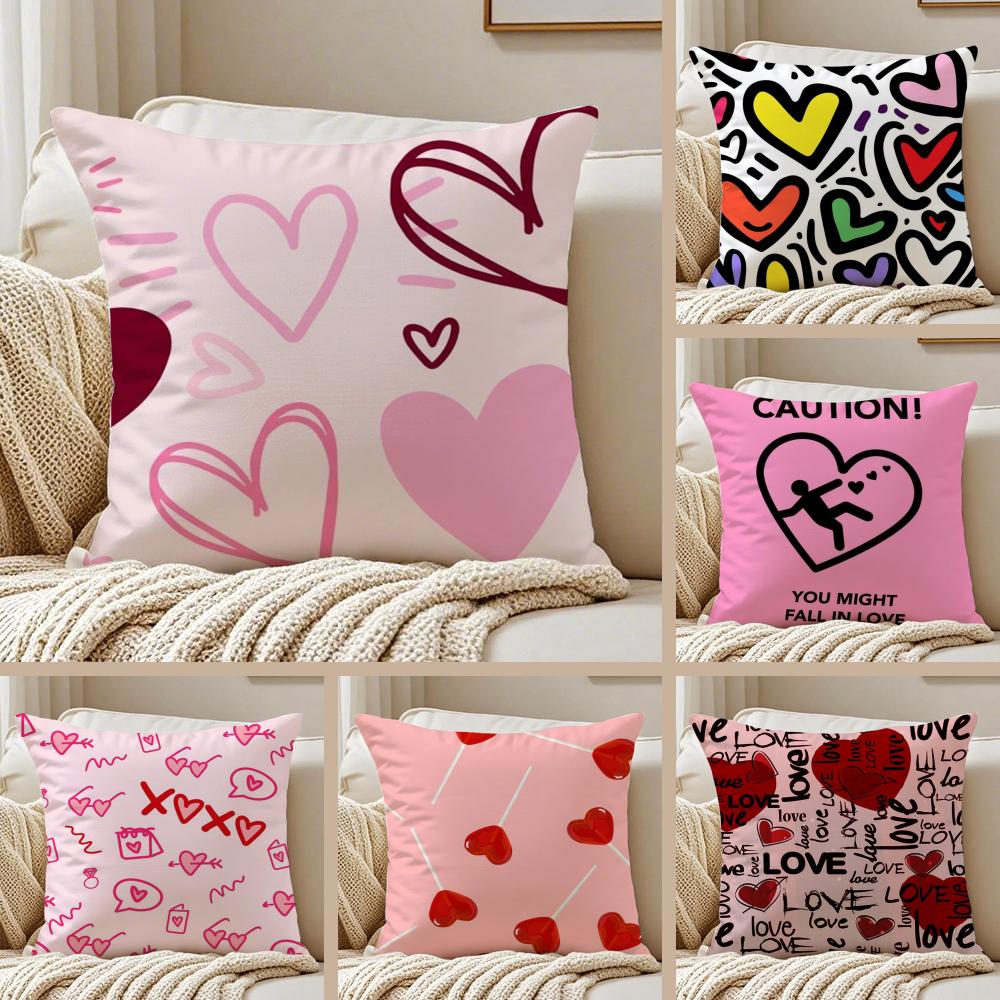 Sweet Iove Family Companionship Gift Cushion Cover Pillowcase Antidustmite Living Room Sofa Decor Cushion Room