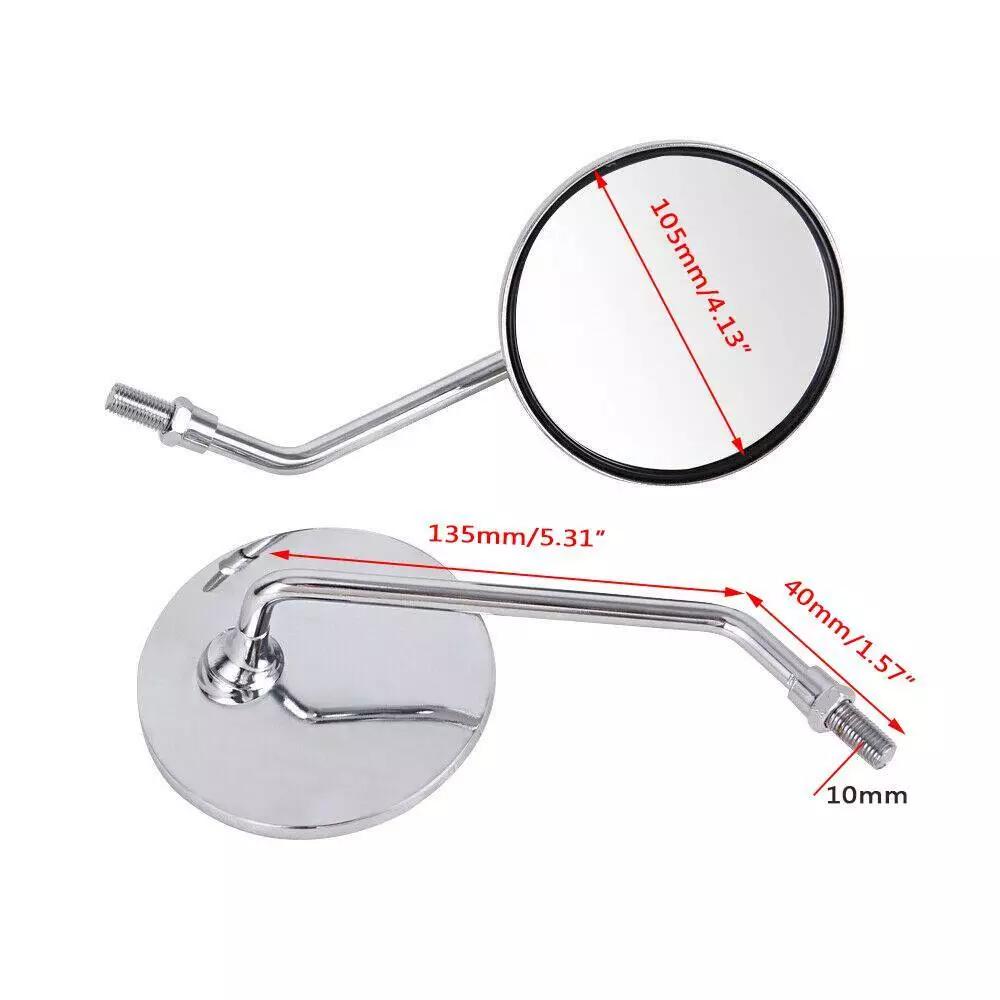 Motorcycle Rearview Mirror Universal 10mm Motorcycle Rearview Mirrors Scooter Chrome Round Side Mirror