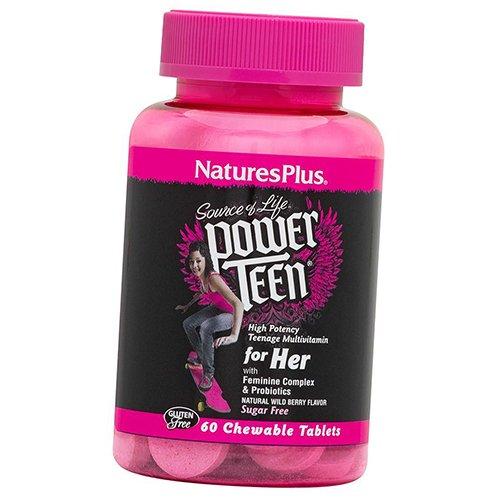 

Вітаміни для дівчаток, Power Teen for Her, Nature s Plus 60таб Дика ягода (36375044) 60tab Wild berry