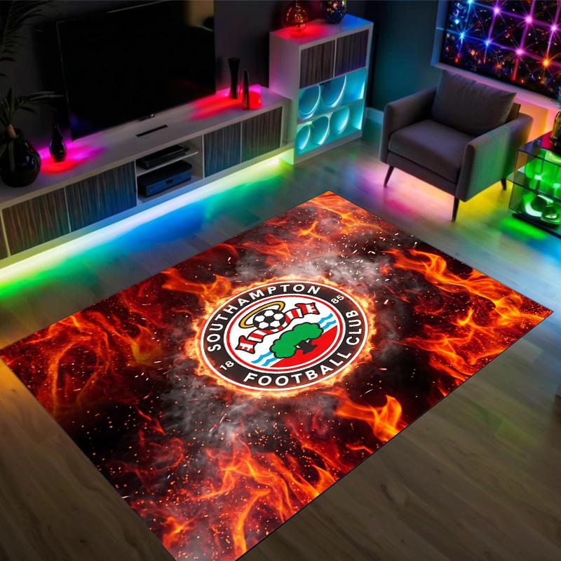 Southampton Football Design Crystal Velvet Carpet Cozy Non?Slip Printed Rug For Bedroom Living Room Entrance